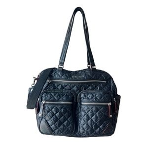 MZ Wallace Quilted Nylon Crosby City Shoulder Bag in Black
